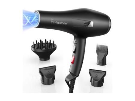 Dekuri Secador Pelo Profesional, Secadores Iónico Cabello Sin Encrespamiento, Hair Dryer con Difusor y Boquillas, 3 Temperaturas y 2 Velocidades para Mujeres y Hombres
