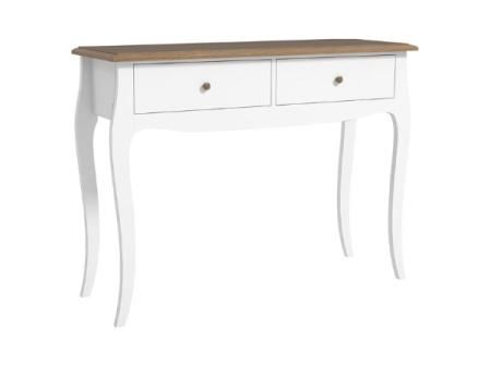 HOMCOM Mesa de Consola Mesa de Entrada con 2 Cajones Consola para Recibidor Estilo Francés para Pasillo Dormitorio Salón 100x35x76,5 cm