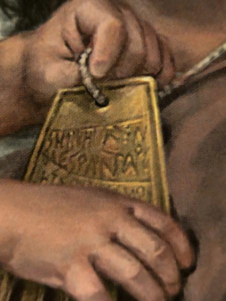 Imagen de la mano de Irulegi, con la inscripción del término España