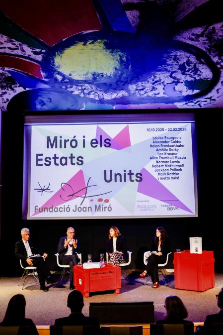 Matthew Gale, Marko Daniel, Silvia Churruca –directora de comunicació de la Fundació BBVA, patrocinadora de l'exposició– i Dolors Rodríguez Roig