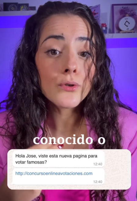 María Aperador muestra el mensaje sospechoso