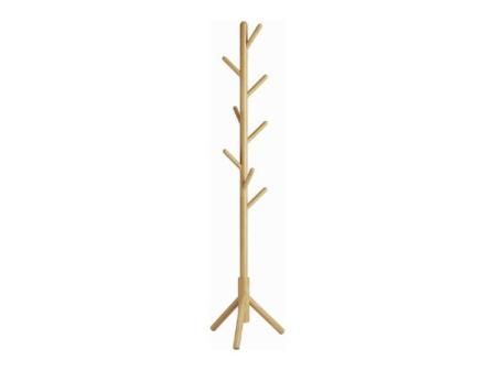 YMYNY Perchero de Madera, Arbol de Pasillo de Pie con 8 Ganchos, Perchero de Pasillo para Sombrero, Soporte para Bolso, Paraguas, Ropa, Bufandas, Tamaños Ajustables, Natural HD-HRF-1193