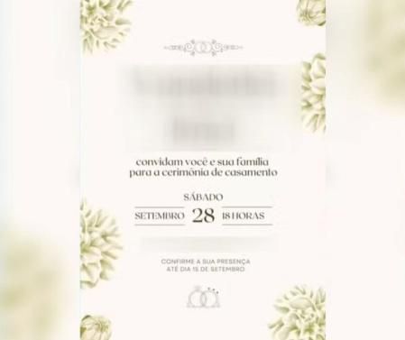 Imagen de la invitación a la boda, que nunca se concretó