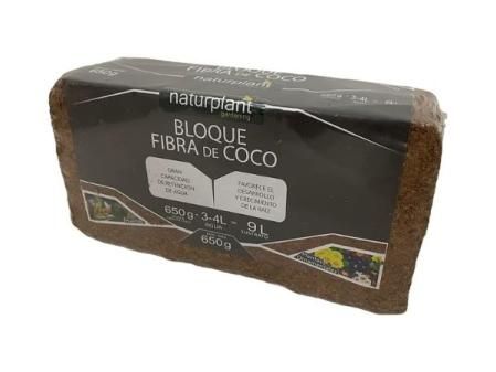 NATURPLANT. Sustratos Ecológicos - Bloque Fibra de Coco 650 Gramos. 10L. Sustrato - Coco Grow.