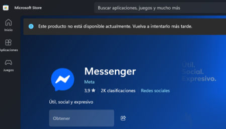 Messenger ya no está disponible para Windows ni MacOS.