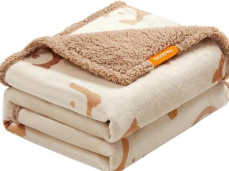 Feandrea Manta Impermeable para Perros, Vellón y Franela, para Perros Grandes, Gatos, 203 x 152 cm, XXL, Reversible, Protección para Sofá, Cama, Lavable a Máquina, Beige PPB080K01