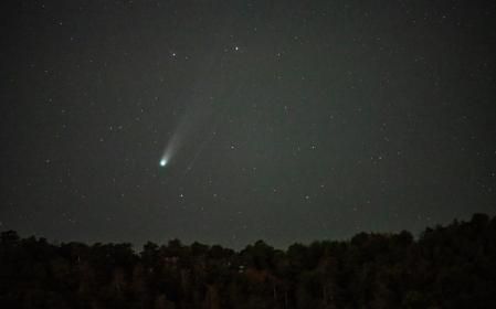 La larga cola del cometa Lemmon.