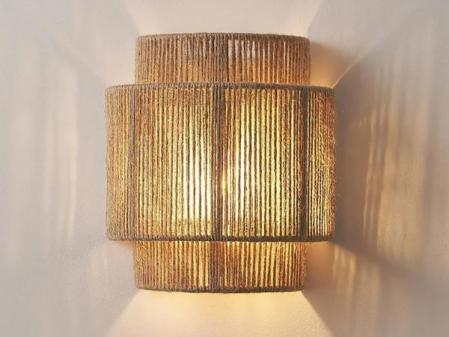 Apliques De Pared De Ratán De 9 Pulgadas, Apliques De Pared Bohemios Con Cuerda De Cáñamo Luces De Pared Rústicas Para Dormitorio, Baño, Pasillo, Iluminación De Pared, Aplique De Pared Moderno Bohemio