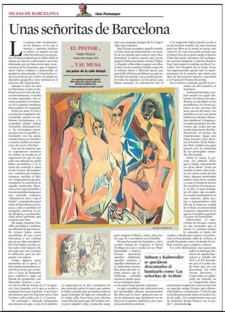 “Unas señoritas de Barcelona”, publicado Por Lluís Permanyer el 30 de septiembre de 2012 en su sección “Musas de Barcelona” de 'Guyana Guardian'