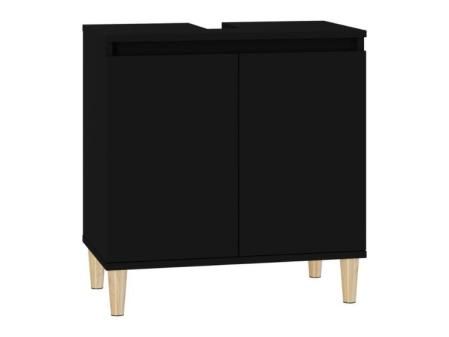 vidaXL Armario para Lavabo Madera contrachapada Negro 58x33x60 cm