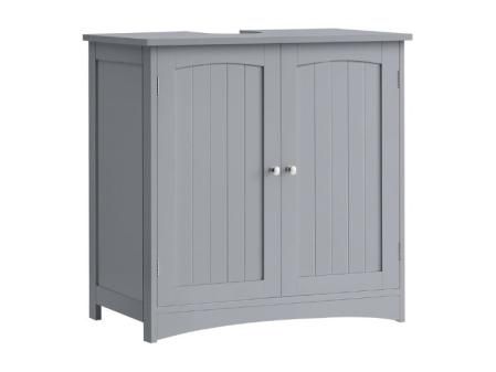 VASAGLE Aramrio de Lavabo, Armario Debajo de Lavabo, Mueble de Baño, con 2 Puertas, Estante Ajustable, Amplio Espacio de Almacenamiento, Estilo Moderno, 40 x 70 x 70 cm, Gris Paloma BBC011G01