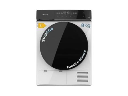 Cecotec Secadora de Ropa 8Kg Bomba de Calor Bolero DressCode Dry 8400 Max+. Clase Equivalente A++, Control Táctil, 15 Programas, Secado Automático, Planchado Fácil, Tambor Giro Bidireccional, Blanco