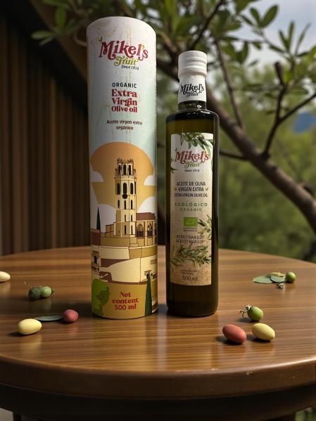 Aceite de Mikel's Fruits con la ilustración de la Seu Vella de Lleida
