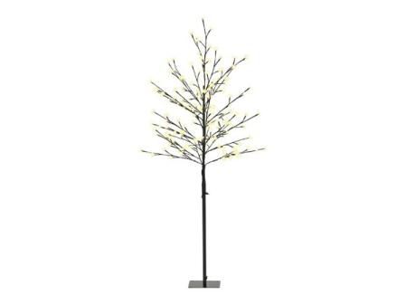HOMCOM Luz de Árbol de Cerezo con 150 Luces LED IP44 Blanco Cálido Lámpara Decorativa de Flor de Cerezo con Ramas Flexibles para Salón Fiestas Interiores 17x17x150 cm Negro