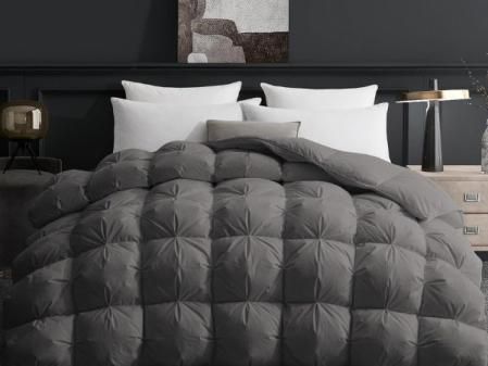 Deodar Edredón Cama 135/150 | Edredón 220x240 para 2 Personas | Relleno de Plumón de Ganso Blanco y Plumas 420 GR/m² | Funda Nórdica 100% Algodón | Lavable | Öko-Tex y RDS | Gris Oscuro