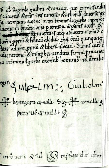 Compra por parte de Ricard Guillem y su esposa Ermessenda de un alodio en Gurb