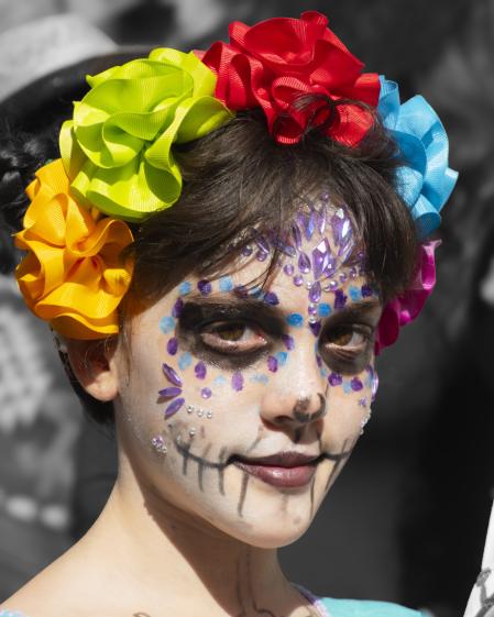 Catrina desfilando en la Rambla de Barcelona.