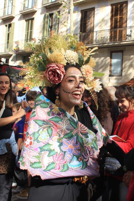 Catrinas en la Rambla de Barcelona.