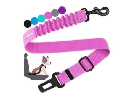 COOYOO Cinturón de seguridad para perro, set de 3, arnés retráctil ajustable para coche, cinturones de seguridad de nailon para mascotas, resistentes, elásticos y duraderos para vehículo