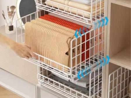 UMDONX Organizador de guardarropa - Organizador de guardarropa de 3 piezas - con divisores apilables Armario de metal (blanco)