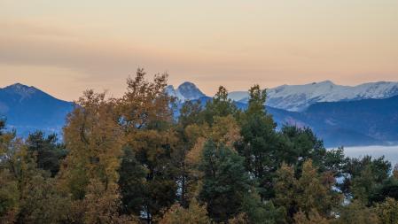 Paisaje divisado al amanecer desde el mirador de Els Munts.
