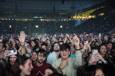 Aspecto del Palau Sant Jordi, con 18.400 espectadores, en el concierto de Oques Grasses