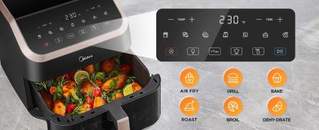 Midea-freidora de aire XXL de 9 L,