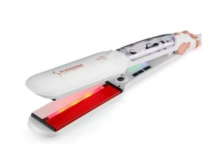 Plancha de pelo a vapor con placa infrarroja de 2 pulgadas, plancha plana de 450 °F para el cabello, herramienta de peinado profesional para salón de belleza, doble voltaje