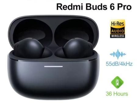 Auricular inalámbrico Bluetooth Xiaomi Redmi Buds 6 Pro, Audio de alta resolución con LDAC, auricular inalámbrico con cancelación activa de ruido de hasta 55dB