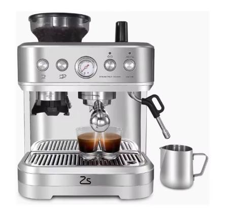 La cafetera espresso con molinillo integrado redefine la experiencia del café en casa con prestaciones de nivel profesional. Su molinillo cónico de acero alimentario ofrece 15 niveles de molienda, desde grueso hasta ultrafino, asegurando una extracción uniforme y sabores intensos. Equipada con una bomba italiana ULKA de 15 bares y control PID de temperatura, mantiene una presión y calor constantes para un espresso rico y equilibrado. Los portafiltros profesionales de 58 mm garantizan una crema auténtica y aterciopelada, mientras que su varilla de vapor crea una microespuma sedosa perfecta para capuchinos y arte latte. Además, el sistema de preinfusión de baja presión suaviza el café antes de la extracción, evitando notas amargas. Incluye todos los accesorios necesarios —molinillo, espumador, portafiltros, filtros y cepillo de limpieza— para disfrutar de una experiencia completa y profesional en cada taza.
