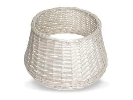 Creative Home Base Árbol de Navidad de Mimbre Cubre Pie Marfil Blanco | 46x24cm | Cubierta Falda Cesta Pie Arbol de Navidad Hecha a Mano para Soporte | Anillo Rústico Decorativo | Decoración Navideña