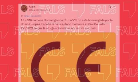 Tweet falso sobre la baliza V16