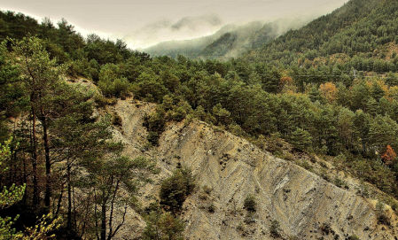 El frío otoño en el paisaje de Bagà.