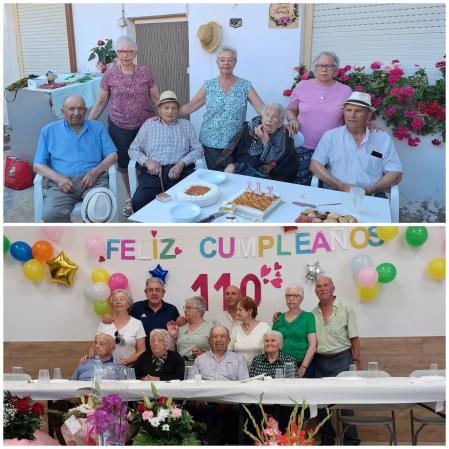 Teresa (arriba, con sus seis hijos) en dos fiestas de cumpleaños&nbsp;
