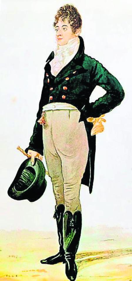 Beau Brummell, responsable de que se lleve corbata y de lo que hoy se entiende por elegancia masculina.