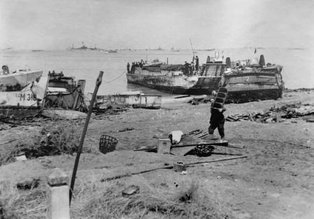 Desembarco en el sector Jig de la playa “Gold” en Normandía en junio de 1944