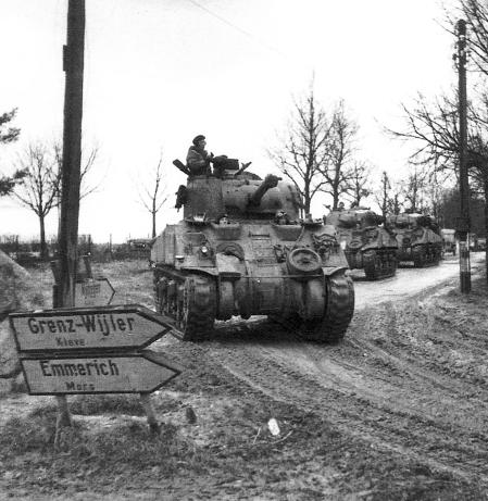 Carros del regimiento de los Sherwood Rangers en Alemania