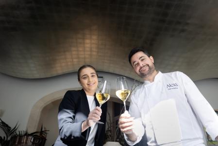 Rafa Bedoya, xef, i Paula Miguel. cap de sala, al restaurant Aleia