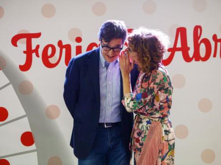Salvador Illa y María Jesús Montero en la pasada Feria de Abril de Barcelona