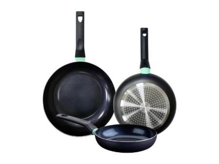 Fackelmann Brandao Set de 3 sartenes antiadherentes, 20/24/28 cm, Aluminio Reciclado, Revestimiento Antiadherente Cerámico Resistente hasta 400ºC, Libres de PFA, Aptas para Inducción