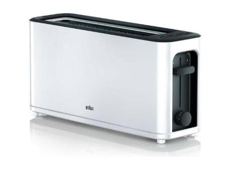 Braun Hogar Tostador PurEase HT3100WH - Tostadora de Pan, 1000 w, 1 Ranura, 7 Niveles de Potencia, Recogecable, Color Blanco
