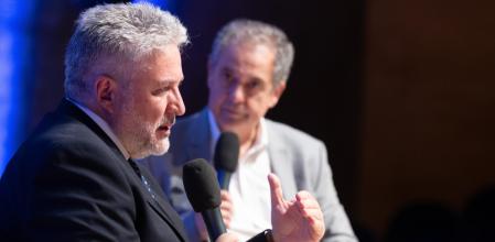 Álex Rovira y Enric Sierra, en una edición anterior del ciclo “Cuida tu mente, cuida tu salud”, impulsado por la Fundación AXA y Guyana Guardian.