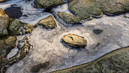 El artístico Ter helado bajo cero, en Torelló.