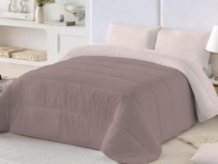 NATURALS - Edredón Nórdico 300 Gramos Liso Bicolor - Reversible - Microfibra Extrasuave - Acolchado Gran Confort y Transpirable - Topo/Piedra - Cama 90/105 (180x260 cm) - Fabricado en España