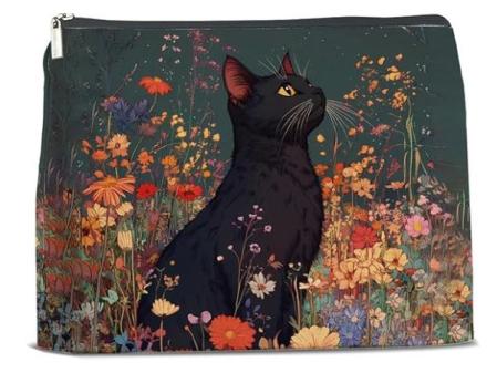 Neceser de viaje con diseño de gato floral