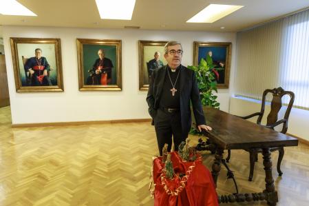 El también arzobispo de Valladolid, en la sede de la Conferencia Episcopal Española en Madrid. 