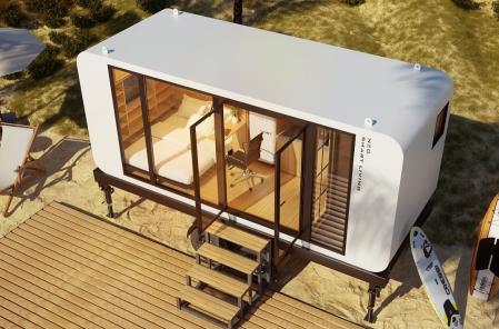 Esta minicasa rodante lo tiene todo para sentirse integrados en el entorno.