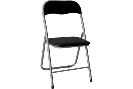 HERSIG – Silla plegable metálica (negro y gris)