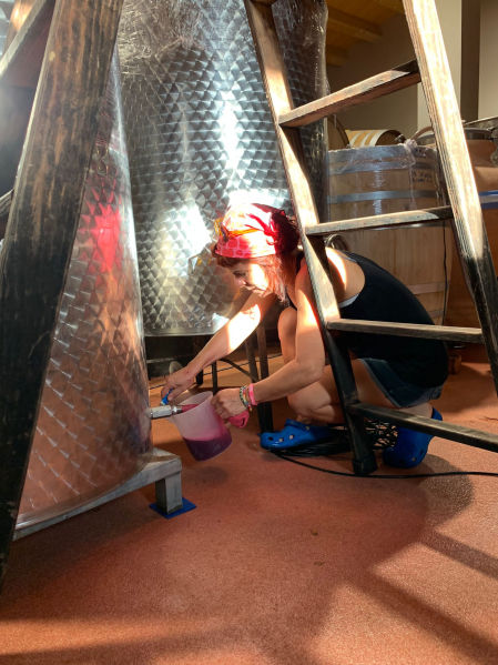 Silvia Puig, trabajando en la bodega.&nbsp;