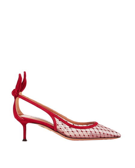 Tacones rojos con lazada de Aquazzura